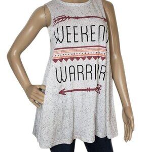 Weekend Warrior Graphic Tank Top By G21 size Medium fun party concert